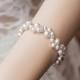 Statement Wedding Rhinestone Bracelet,Swarovski Pearl SIlver Spacer cluster Bracelet Jewelry ,Bride Jewellery Bridal Jewelry