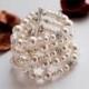 5 strands Wedding Bracelet, swarovski Pearl Bridal Bridal Bracelet, Rhinestone silver ball Bracelet Modern Vintage Style Bridal Jewelry