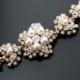 Swarovski Pearl Bridal Bracelet, Swarovski Pearls ,Vintage Style CZ　Crystal Wedding Bracelet Cuff., Wedding Bridal Bracelet