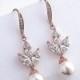 Statement Wedding cubic zirconia Earrings,Rose Gold/Silver Bridal Jewelry swarovski pendant statement wedding earring