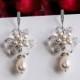 Statement Wedding Earrings, Bridal Swarovski Pearl clusters Earings , Swarovski elements clusters earrings, Bridal Jewelry