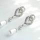 Statement Wedding Earrings Rhinestone Earrings, Dangling Wedding Jewelry - Vintage Inspired Bride Jewellery, Bridal Jewelry
