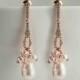 Rose gold/Silver Bridal Earrings, Wedding Earrings, Swarovski Pearl Swarovski crystals Rhinestone Earrings, Vintage Style Earrings, Wedding