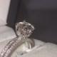 Vintage Engagement Ring Wedding Band Set 18k Gold 6.5mm Round Forever One Moissanite & Round Natural Diamonds Pristine Custom Rings