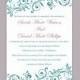 DIY Wedding Invitation Template Editable Word File Instant Download Printable Invitation Teal Wedding Invitation Blue Wedding Invitation