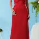 Zipper One Shoulder Satin Sleeveless Ruched Red Floor Length