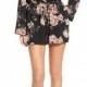 One Clothing Bell Sleeve Floral Print Woven Romper 
