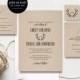 Rustic Antler Wedding Invitation, Wedding Invitation Printable, Invitation Template, Editable Invitation, DIY, PDF Instant Download 