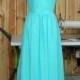 Turquoise Halter Bridesmaid Dress, Chiffon Evening Dress, Halter Sheer Neck Prom Dress, Wedding Party Dress