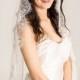 lace wedding veil, white, ivory, diamond white, wedding veil, fingertip length, mantilla