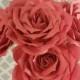 3 1/2" Large Paper Roses-Set of 6-Custom Colors-stemmed
