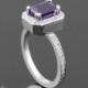 Amethyst Ring, Amethyst and Diamond Ring for your Engagement, Wedding, or Just Because - February Birthstone - LS141