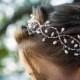 Faerie Blush - ethereal rose gold headpiece, pearl and crystal boho bridal headband