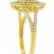 Green Garnet & Diamond Split Shank Ring - Split Shank Engagement Rings 14k Yellow Gold - Green Garnet Jewelry - Anniversary Rings