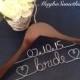 GRAND OPENING SALE/ Personalized Custom Wedding Hanger / Brides hanger / cherry finish / wire hanger/ personalized / bridal party