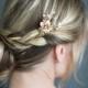 Gold Leaf Flower Crystal Hair comb, Vintage Bridal haircomb, 1920s Gold Hair comb, Vine Silver Hair comb, Wedding Hair Comb - 'BLOSSOM'