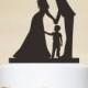 Wedding Cake Topper,Couple Silhouette with a litter boy,Custom Children Cake Topper,Cake Decoration,Personalized Family Cake Topper P155