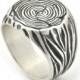 Men's Signet Ring - Tree Trunk silver Ring - Sterling Silver Signet - Tree Trunk Ring - Tribal Ring - Tree Ring - Nature inspired Ring