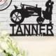 Silhouette Couple With Farm Tractor Last Name Surname Wedding Cake Made in USA