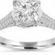 1.70CT Micro Pave Lab Created Diamond Engagement Ring 14K White Gold