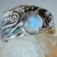 Rainbow moonstone,wedding ring,engagement ring,prom ring, sterling silver ring