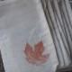 Favor Bags - SET OF 10 3x5 Fall Leaf Muslin Favor Bags Gift Bags Or Candy Bags - Item 1233