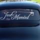 New Just Married Wedding Car Cling Decal Sticker Window Banner Decoration