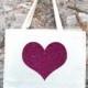 Eggplant Purple Heart Canvas Tote Bag - purse, beach bag, grocery bag or bridesmaids gift bag