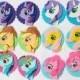 12 my little pony cupcake toppers inspired edible fondant decorations birthday party horse theme party favors