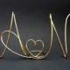 Wedding Cake Topper, Silver Cake Topper - Gold Cake Topper -Monogram Mr. And Mrs Two Lovers