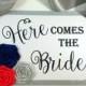 Here comes the bride signs. Rosette here comes the bride. Colorful Ring Bearer signs, Flower girl signs