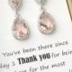 Blush Champagne Earrings Peach Pink Silver Earrings Teardrop peach silver earrings- Bridesmaid Earrings Wedding Earrings Bridesmaid Jewelry