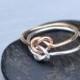 Double Knot Ring, Rose Gold Filled Ring, Two Toned Ring, Stacker Ring, Two Love Knots, Knot Promise Ring, Gold Knot Ring, Double Love Knot