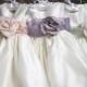 Poly-dupioni Flower Girl Dress with Organza Sash and Pin-on Flower