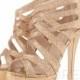Golden Stiletto Heel Strappy Euramerican Style Women Sandals