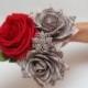 brooch bouquet, bridesmaids bouquet, wedding bouquet, paper flower bouquet, wedding flowers