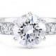 2.25 CT Round Cut D/VS2 Diamond Engagement Ring 14k White Gold Clarity Enhanced