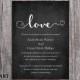 DIY Wedding Invitation Template Editable Word File Instant Download Printable Chalkboard Wedding Invitation Black & White Heart Invitation