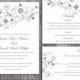 DIY Wedding Invitation Template Set Editable Word File Instant Download Printable Invitation Floral Wedding Invitation Bird Invitation