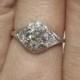Art Deco Diamond Engagement Ring In Platinum, Total Weight 1.6 Carats