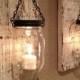 Rustic Barn Wood Mason Jar Candle Holders. Set Of 2