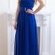Cobalt Blue Maxi Dress Chiffon Lace Dress Bridesmaid Evening Wedding Party Dress.