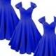 Elizabeth Stone, 'Vivien' 50s Bridemaid Rockabilly Dress in Royal Blue
