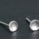 Small cup studs, sterling silver stud earrings - minimal, simple every day earrings
