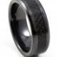 Sleek Black Ceramic Ring with Carbon Fiber Inlay, Men's Wedding Band, Comfort Fit, 8MM