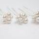 Swarovski Cluster Bridal Hair Pins-Wedding Hair Pins-Swarovski Hair Pins-Pearl Hairpins-Style No.HP110