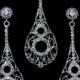 Infinity Bridal Jewelry Set, Long Dangle Earrings, Swarovski Crystal Necklace, Figure Eight, CELLO