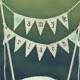 personalized wedding cake topper, bunting banner