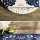 Navy Blue Floral Silver Laser Cut Invitations EWWS090 As Low As $2.09
