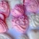 Fondant edible hearts brooch Cupcake topper Baby girl shower Christening favor Bridal shower Wedding favor Birthday party Cake Valentine's
